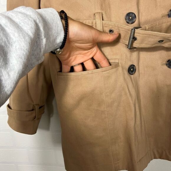 Gap Womens Trench Coat Size XL Tan belt - Picture 9 of 16